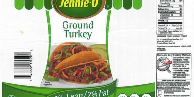 The packaging of one of the recalled Jennie-O ground turkey products.
