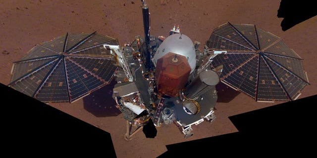 The first selfie taken by NASA’s InSight lander on Mars. The 11-image composite, which was released on Dec. 11, 2018, shows the lander's solar panels and deck.