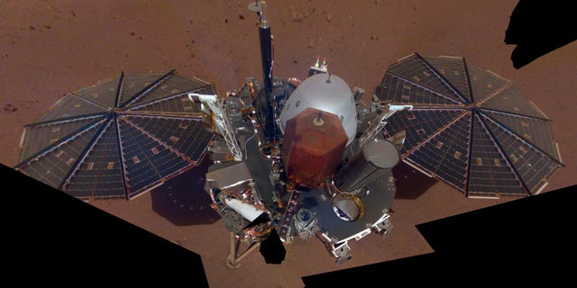 The first selfie taken by NASA’s InSight lander on Mars. The 11-image composite, which was released on Dec. 11, 2018, shows the lander's solar panels and deck.