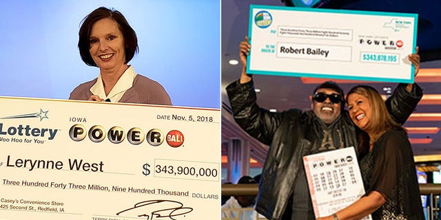 Lerynne West of Iowa and Robert Bailey of New York split one of the five biggest lottery jackpots won this year.