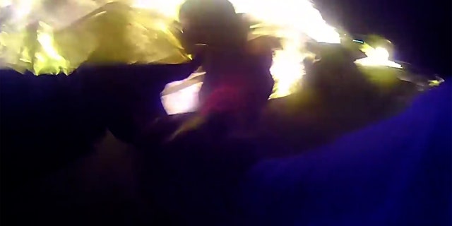 The man was pulled from the burning vehicle on Dec. 13.
