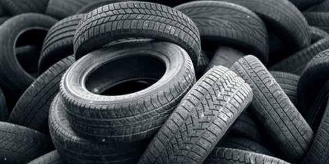 FILE: A stockpile of tires. A Houston woman's car windshield was smashed when a tire flew and hit her vehicle on Thursday morning.