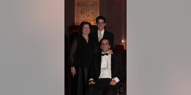 Charles Krauthammer with wife Robyn and son Daniel at Kennedy Center, Pro Musica Hebraica Inaugural Concert 2008.