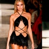 Hailey Baldwin (left) and Alessandra Ambrosio strutted their stuff in a Julien Macdonald fashion show in London. The models donned nearly-nude looks for the Welsh fashion designer's show. Click here for more pics from the runway on X17online.com.