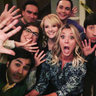 Kaley Cuoco shared a snap of the cast of the "Big Bang Theory" all together for the filming of Season 10. 