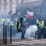 Clashes between police and demonstrators, during demonstration of the "Yellow vests", in Paris, France, on December 8th 2018.