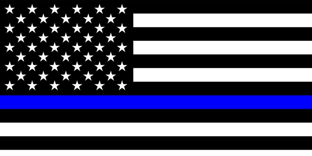NEW Blue Line Flag Police Officer Blue Lives Matter Back The Blue Black T-Shirt