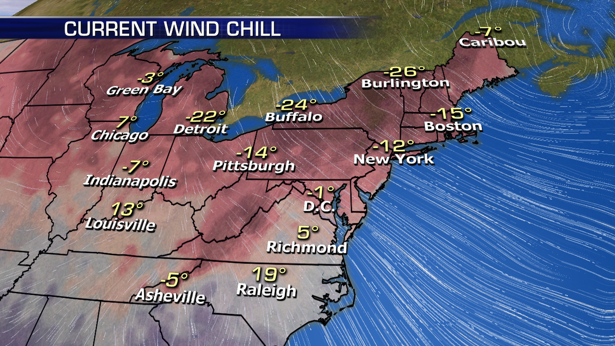 Arctic Blast Brings Dangerous Wind Chills To Northeast And Great Lakes ...