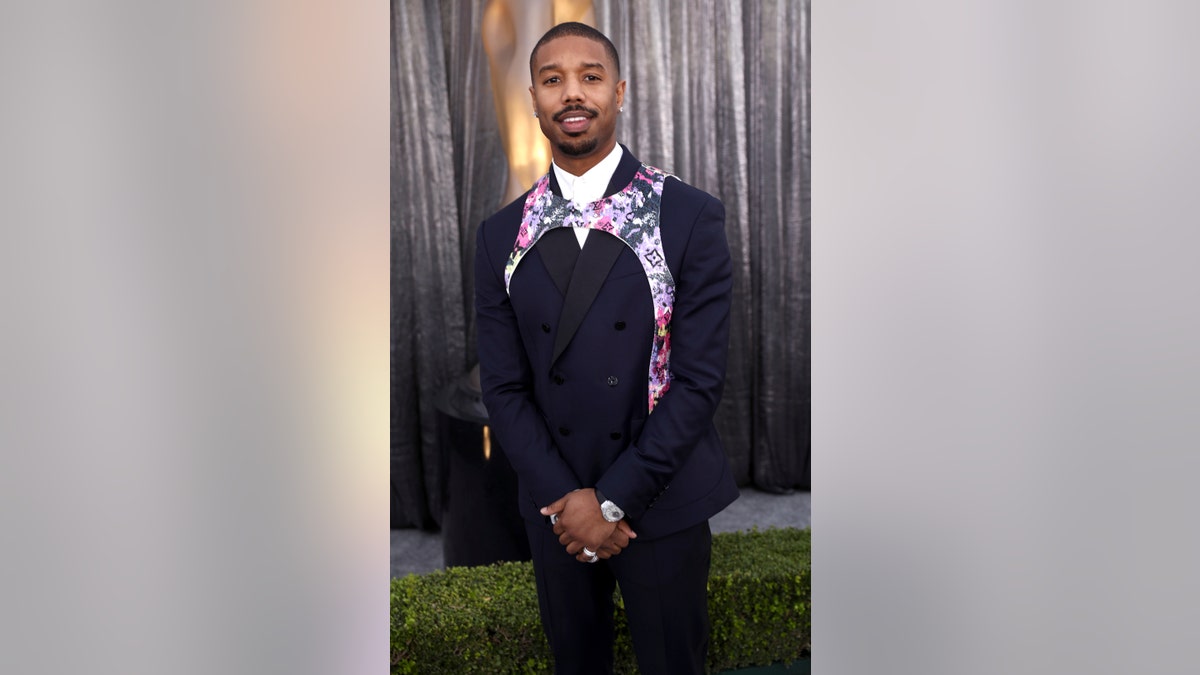 Michael B. Jordan arrives at the 25th annual Screen Actors Guild Awards in Louis Vuitton "harness."