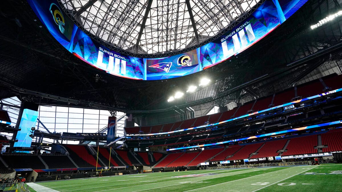 Mercedes-Benz Stadium is shown during a tour for the NFL Super Bowl LIII football game.  (Associated Press)