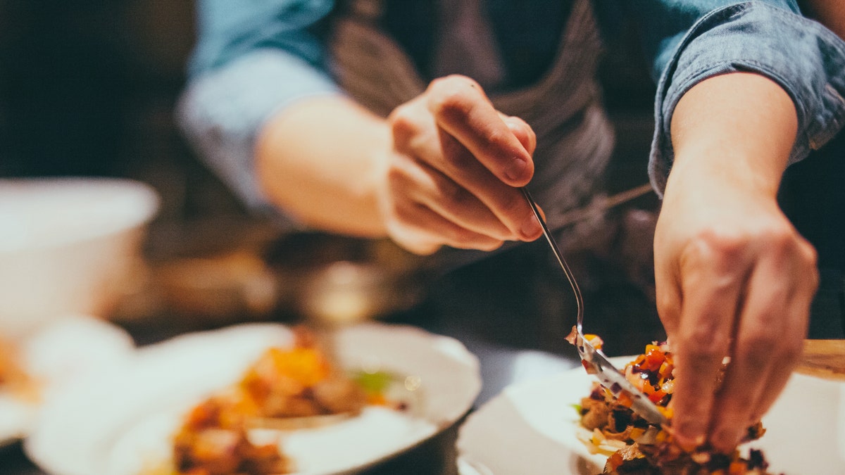 chef plating food