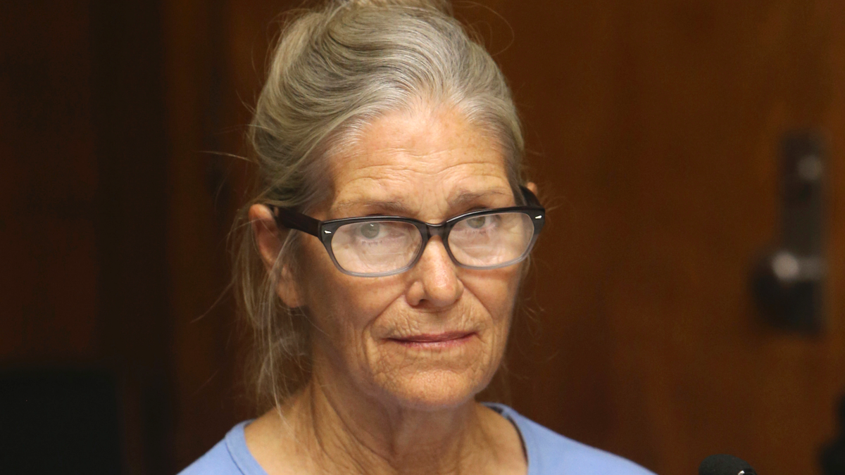 Leslie Van Houten at her parole hearing at the California Institution for Women in Corona, on Sept. 6, 2017.