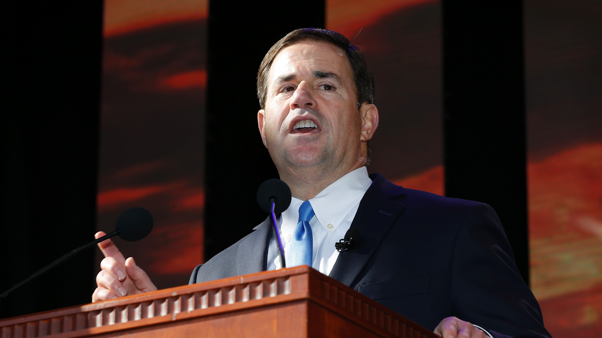 FILE - Arizona Gov. Doug Ducey gives a speech at the state Capitol in Phoenix. AP Photo/Rick Scuteri, File)