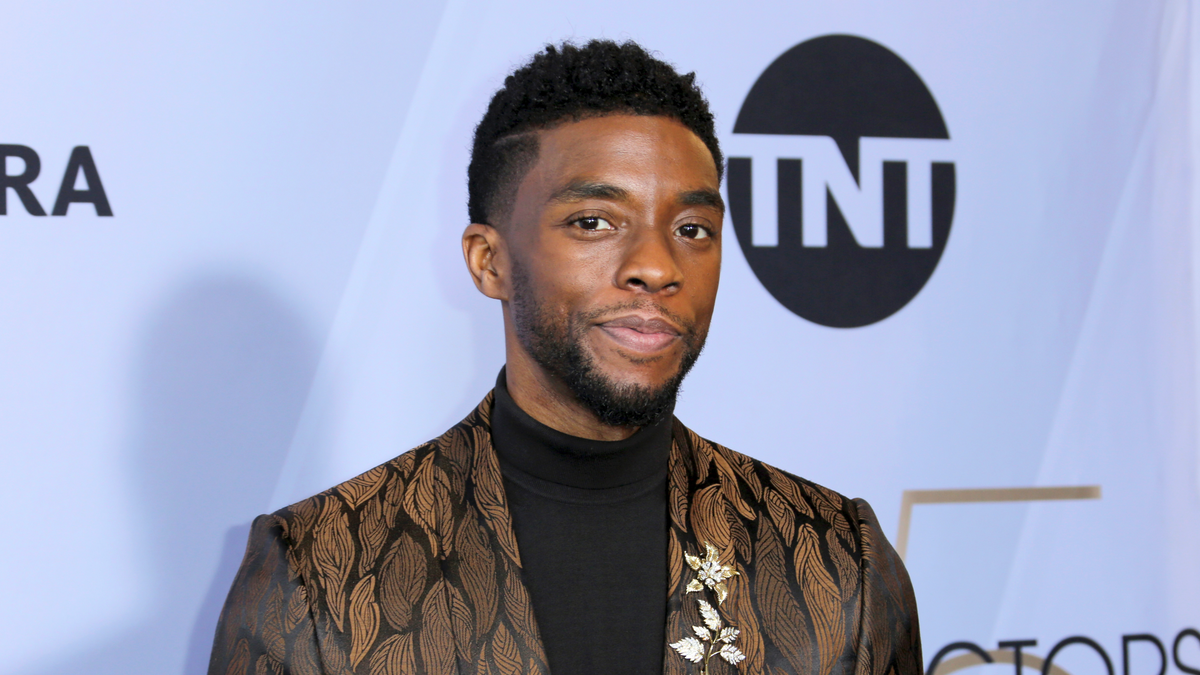 Chadwick Boseman arrives at the 25th annual Screen Actors Guild Awards at the Shrine Auditorium &amp; Expo Hall in January 2019.