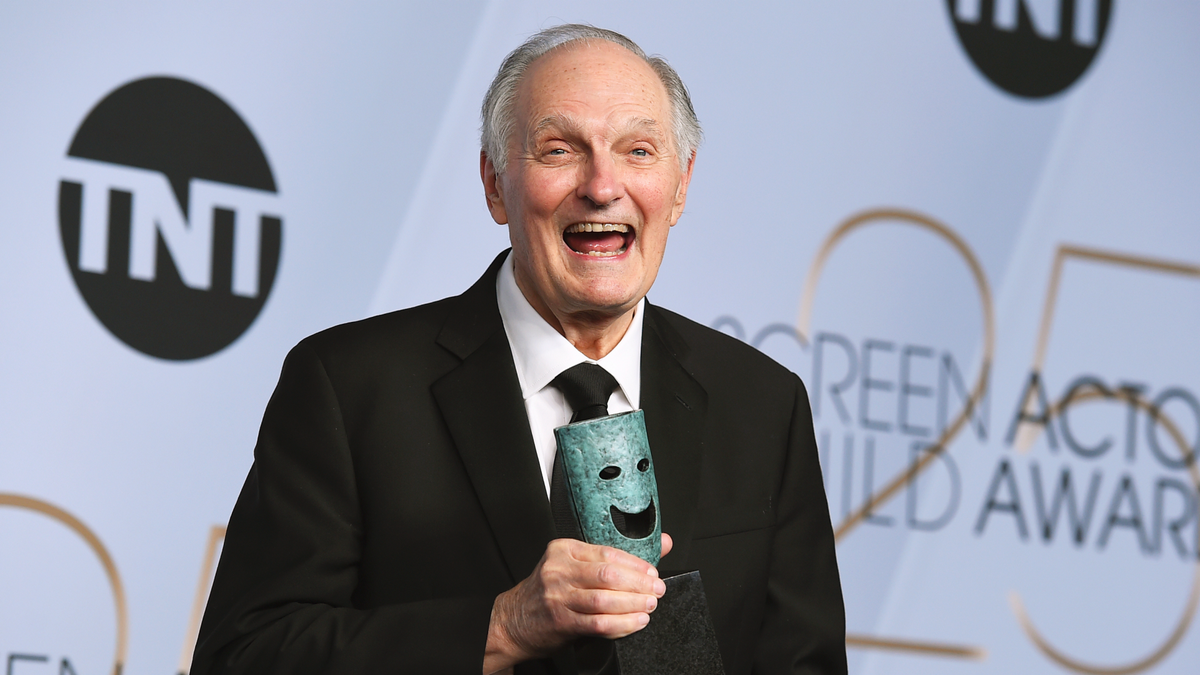 Alan Alda poses with the Life Achievement Award in the press room at the 25th annual Screen Actors Guild Awards at the Shrine Auditorium &amp; Expo Hall on Sunday, Jan. 27, 2019, in Los Angeles.