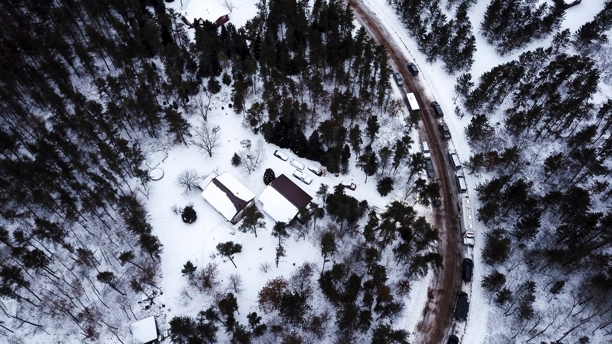 This aerial photo shows the cabin where 13-year-old Jayme Closs was allegedly held by Jake Thomas Patterson.