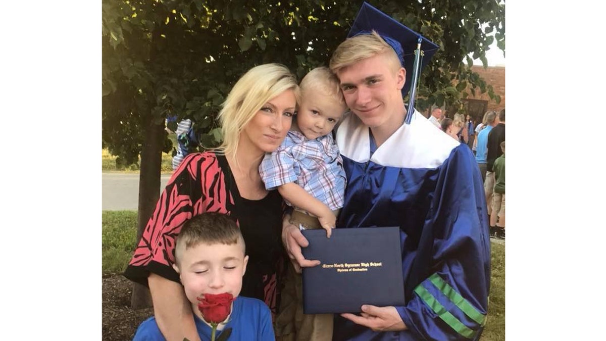 Crystal DiGregorio-Bassette, 34, with her three sons, Justin, 18, Carter, 3, and Landon, 9. She began making adult films to support her son she had at 16 years old, but ended up quitting 10 years later, in large part, for her children.