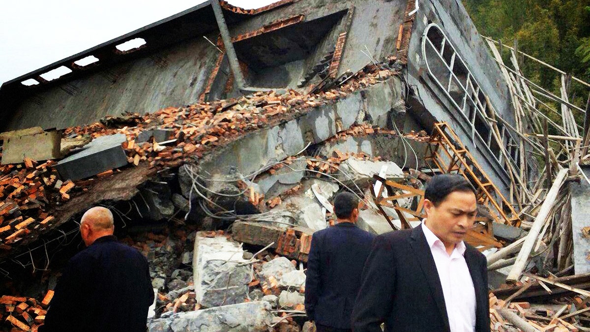 Church demolished by the Chinese authorities in Pingyang County, Wenzhou, in April 2014. Photo: China Aid.