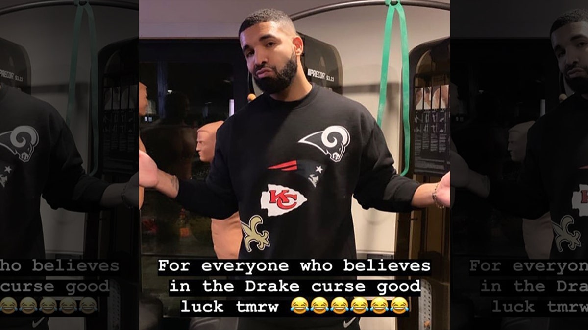 Thanks to the Drake Curse — there will be no Super Bowl this year. New England Patriots, Kansas City Chiefs, Los Angeles Rams, New Orleans Saints — you’re all officially cursed! (Instagram)