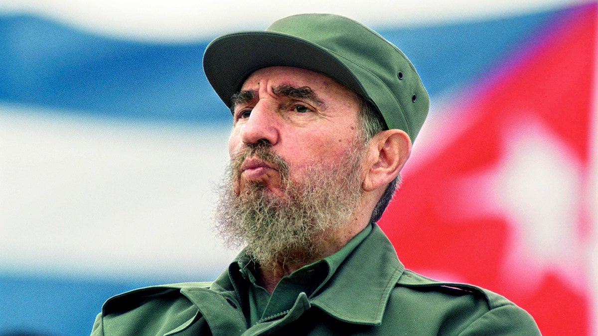 HAVANA, CUBA - MAY 1: Fidel Castro observes the May Day parade at the Revolution Square in Havana, Cuba May 1, 1998. (Photo by Sven Creutzmann/Mambo Photography/Getty Images)