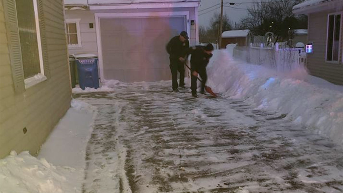 When a pregnant woman went into labor in her living room on a frigid January weekday, some responding firefighters assisted by shoveling her driveway.