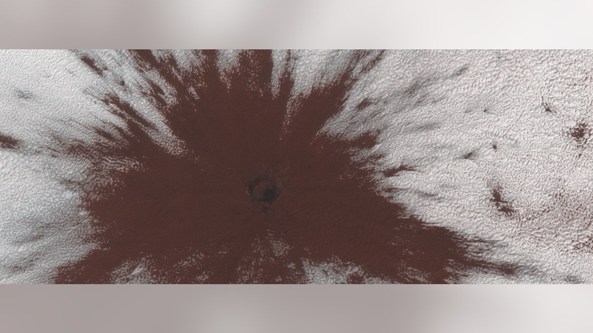 The blast pattern spotted on Mars.