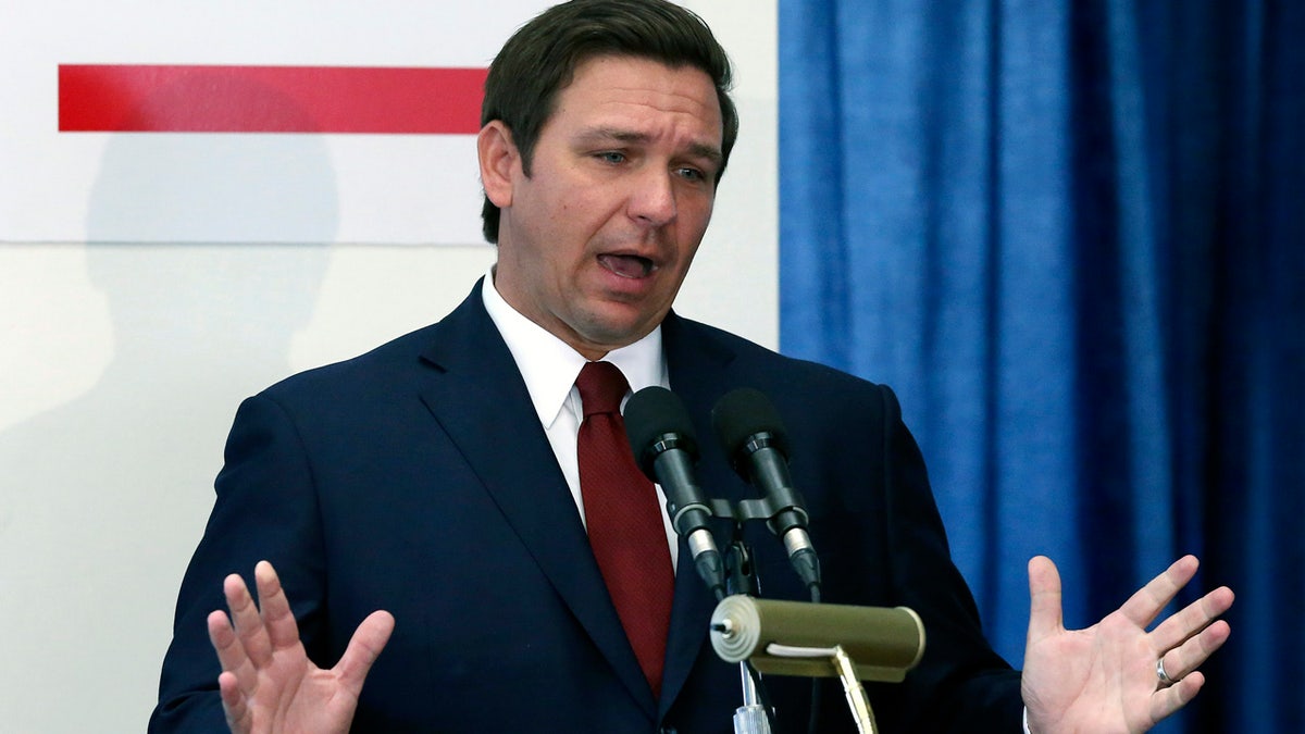 Florida Gov. Ron DeSantis speaks at a pre-legislative news conference, Wednesday, Jan. 30, 2019 in Tallahassee, Fla. (AP Photo/Steve Cannon)