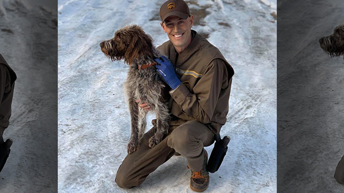 Ryan Arens was delivering packages just before Christmas when he noticed a dog stuck on an icy pond in Bozeman, Montana.