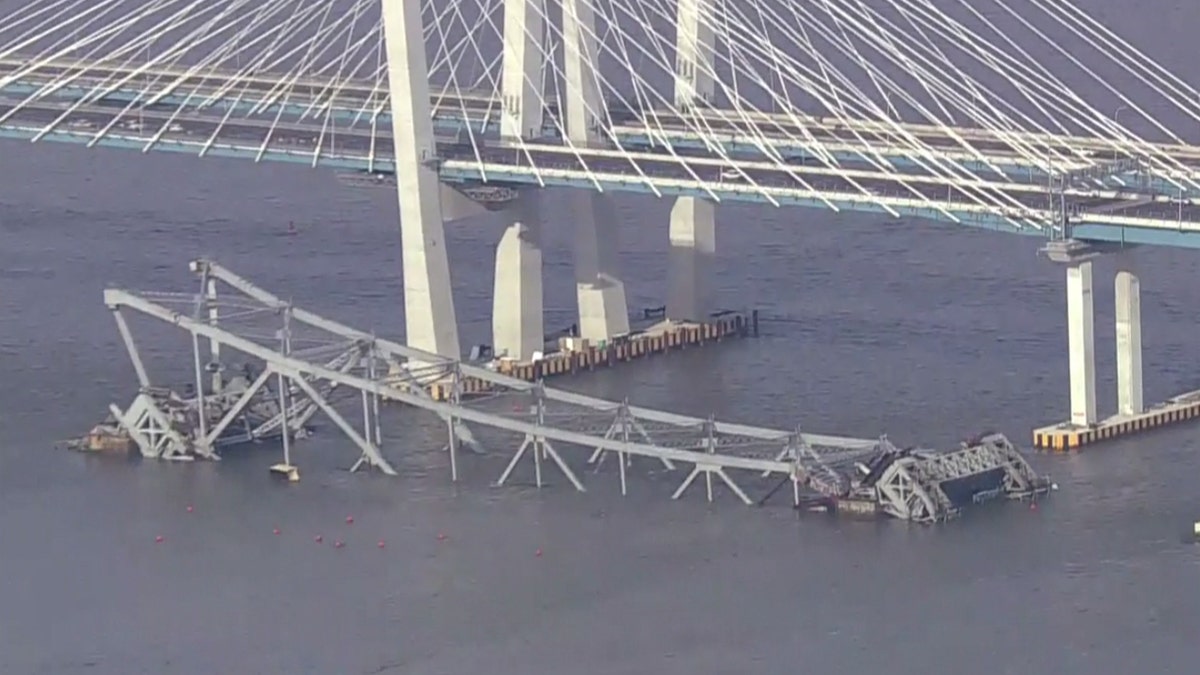 Workers used explosive charges to demolish the remains of the old Tappan Zee Bridge on Tuesday