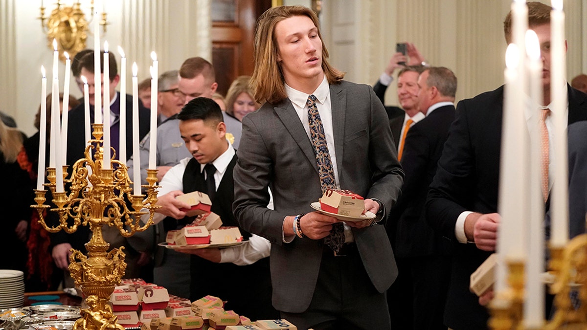 Clemson quarterback Trevor Lawrence attended a dinner at the White House hosted by President Trump on Monday, Jan. 14, 2019.