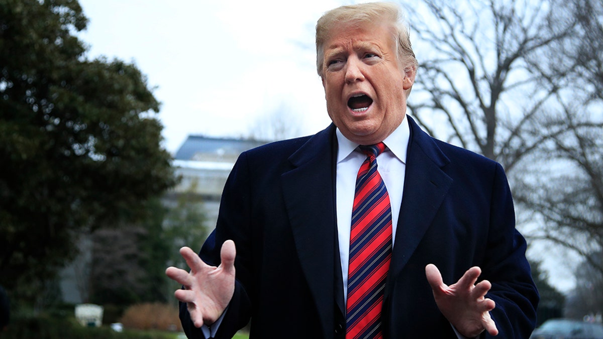 President Trump speak to reporters before leaving the White House. (AP Photo/Manuel Balce Ceneta)