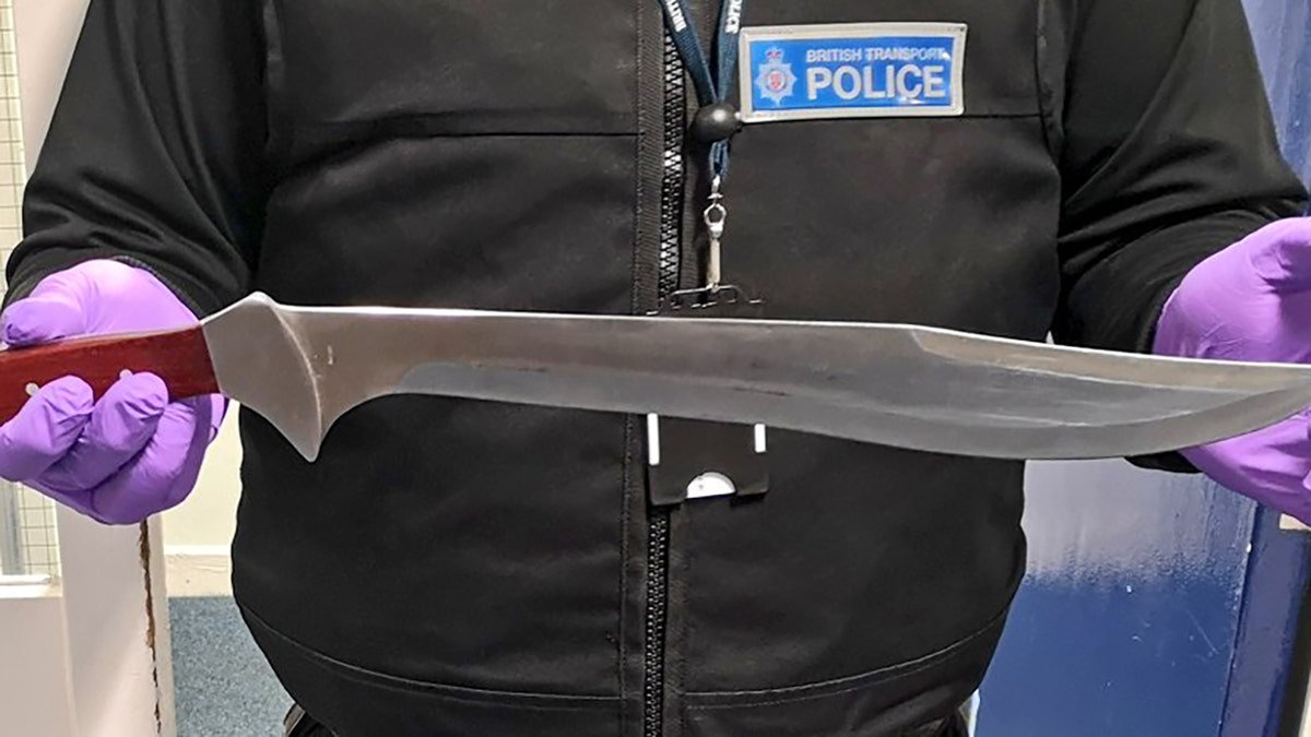 British Transport Police confiscated a machete from a man.