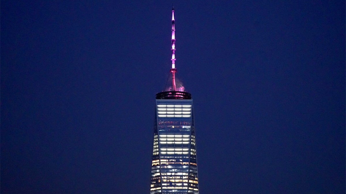 New York Gov. Andrew Cuomo directed the One World Trade Center and other landmarks to be lit in pink Tuesday to celebrate the passage of "Reproductive Health Act."