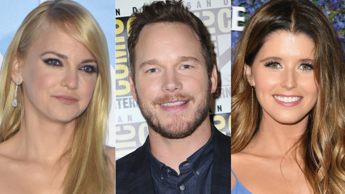 Anna Faris, Chris Pratt and Katherine Schwarzenegger