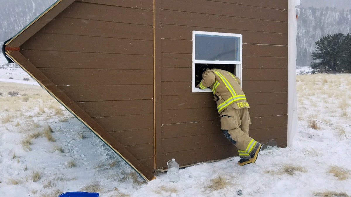 Fire officials said the incident showed that tiny homes and blizzard-force winds "do not like each other."