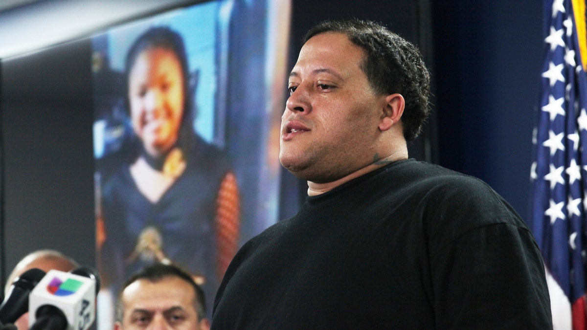 Christopher Cevilla, father of 7-year-old Jazmine Barnes, speaks during a news conference, Monday, Dec. 31, 2018, in Houston.