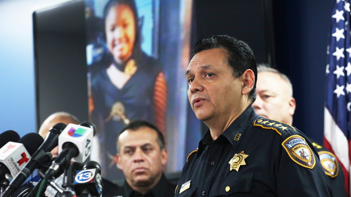 Harris County Sheriff Ed Gonzalez speaks during a news conference, Monday, Dec. 31, 2018, in Houston.