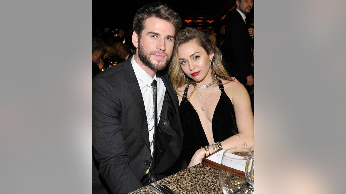 CULVER CITY, CA - JANUARY 26:  Honoree Liam Hemsworth (L) and Miley Cyrus attend the 2019 G'Day USA Gala at 3LABS on January 26, 2019 in Culver City, California.  (Photo by John Sciulli/Getty Images for G'Day USA )