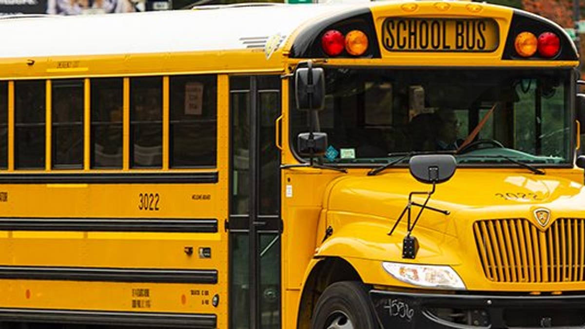 FILE -- A school bus on the streets of the Bronx, New York. 