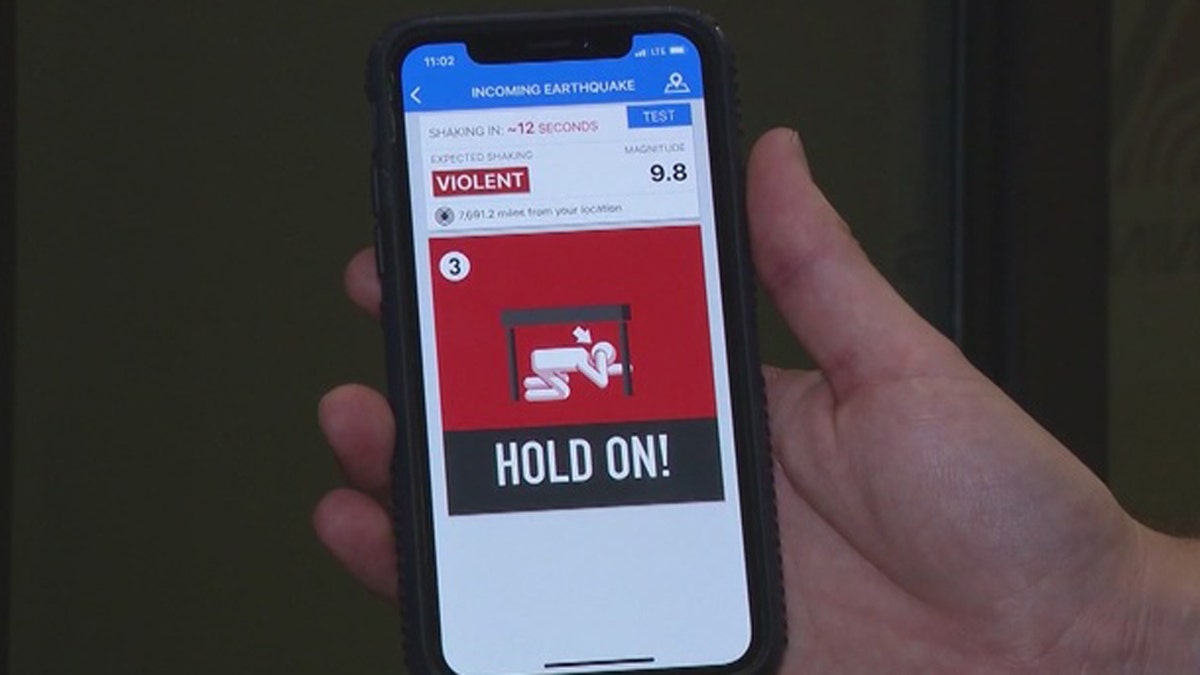 The ShakeAlertLA app sends alerts when sensors detect an earthquake of magnitude 5.0 or higher in the Los Angeles area.