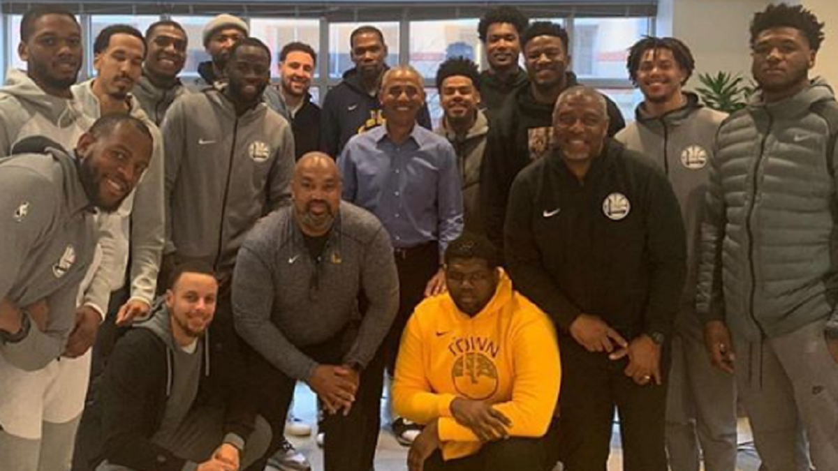 The Golden State Warriors met with former President Barack Obama on Thursday after their win against the Washington Wizards.