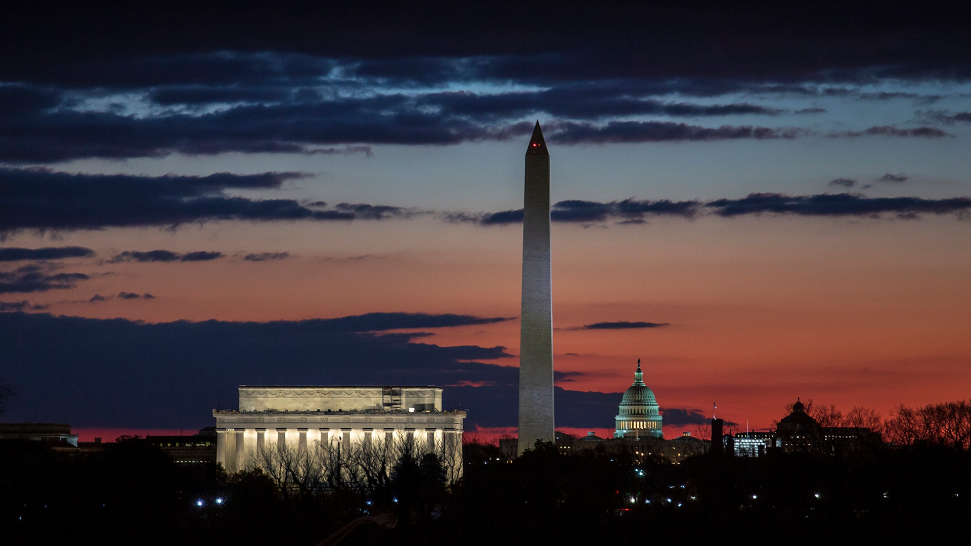 The Washington skyline is seen on day 19 of a partial government shutdown, Jan. 9, 2019. 