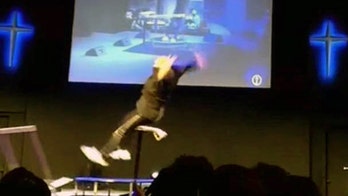 'I am over it!': Pastor goes viral after tumble on trampoline in last sermon of 2018
