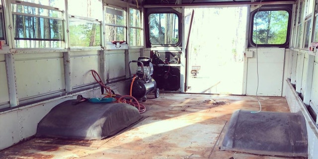 “School buses are so highly regulated in order to protect children, they’re usually in really good condition," said Derek. "They are steel-framed so they are so sturdy and safe. We bought ours on eBay that February from a guy in Atlanta.