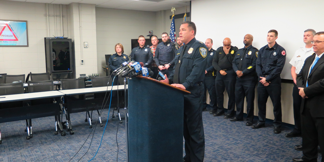 Milwaukee Police Department Assistant Chief Steve Caballero speaks to the media on Wednesday, Jan.2, 2019, in Milwaukee about a car that crashed into a river while eluding police Monday night. A toddler, her mother, and a man in the vehicle died. Police had tried to stop the vehicle because it matched the description of a car used in two armed robberies. (AP Photo/Ivan Moreno)