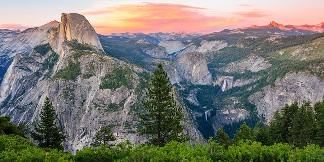 Aerial view of Yosemite National Park in California.