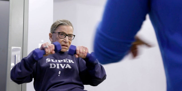 Supreme Court Justice Ruth Bader Ginsburg often works out -- and her routine isn't easy.