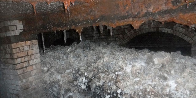 In this photo released Tuesday Jan. 8, 2019, by Britain's South West Water company, showing part of a