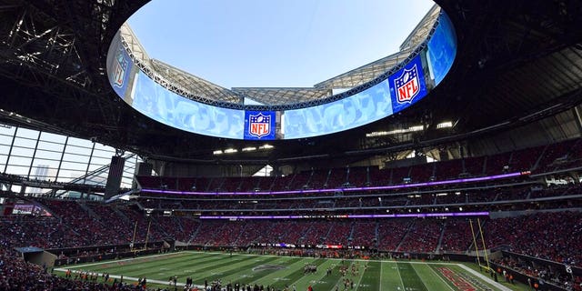 In this Sunday, Dec. 2, 2018, photo, the Atlanta Falcons playing the Baltimore Ravens at the Mercedes-Benz stadium in Atlanta last month. (AP Photo/Danny Karnik, File)