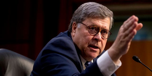 Attorney General nominee William Barr testifies during a Senate Judiciary Committee hearing on Capitol Hill in Washington, Tuesday, Jan. 15, 2019. As he did almost 30 years ago, Barr is appearing before the Senate Judiciary Committee to make the case he's qualified to serve as attorney general. (AP Photo/Andrew Harnik)